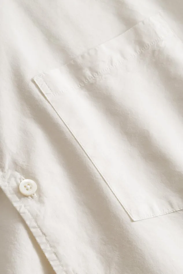 Men Norse Projects Shirting Carsten Cotton Tencel Shirt Enamel White
