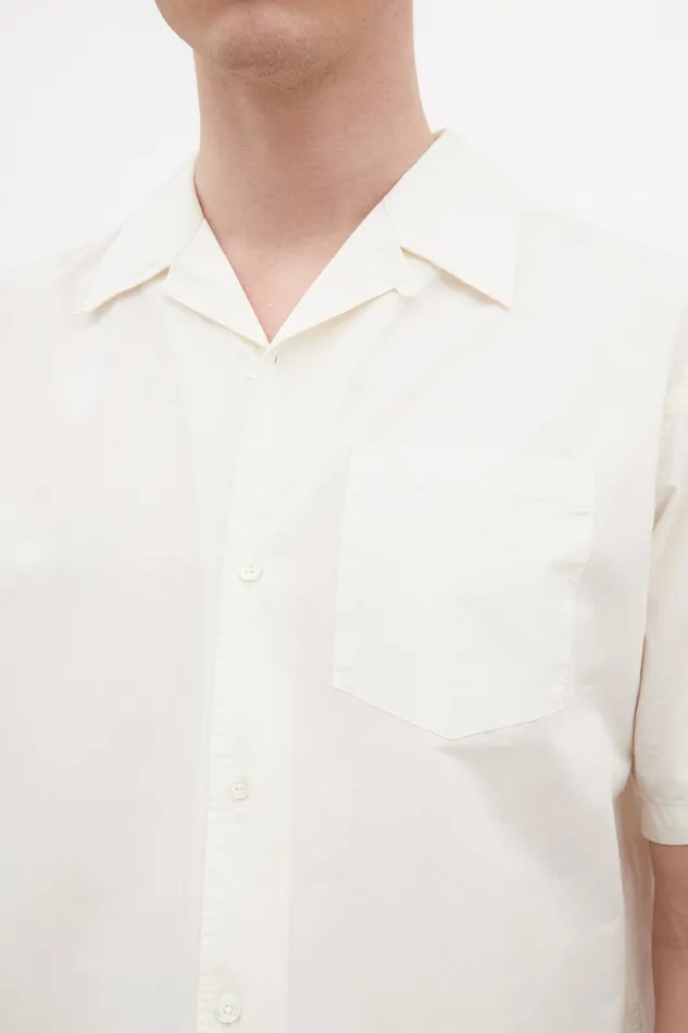 Men Norse Projects Shirting Carsten Cotton Tencel Shirt Enamel White