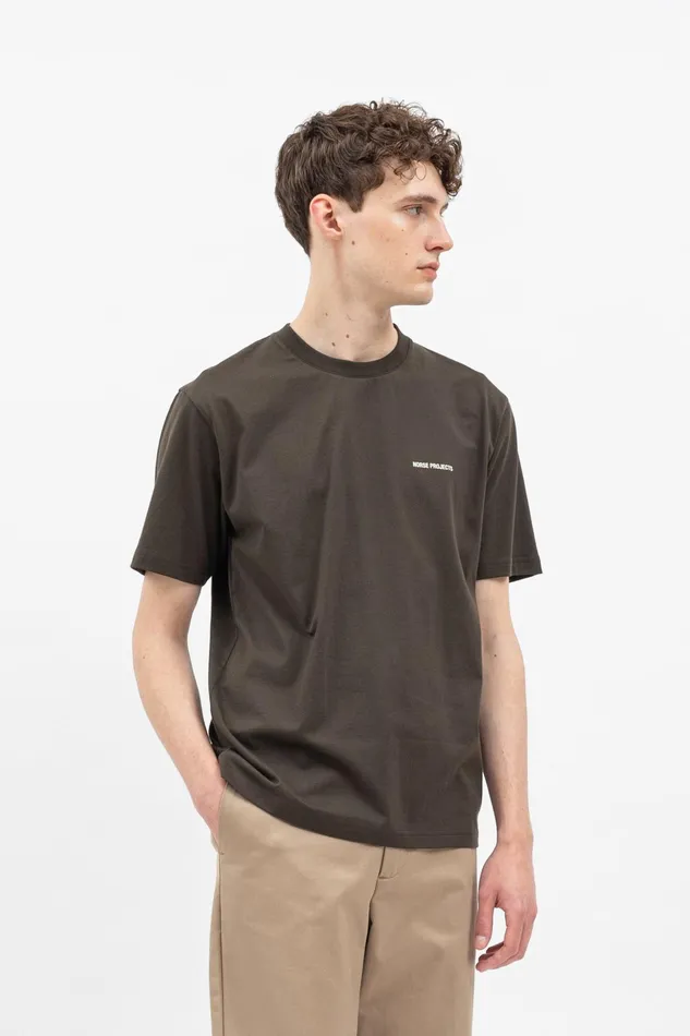 Men Norse Projects TShirts Johannes Logo Tshirt Heathland Brown