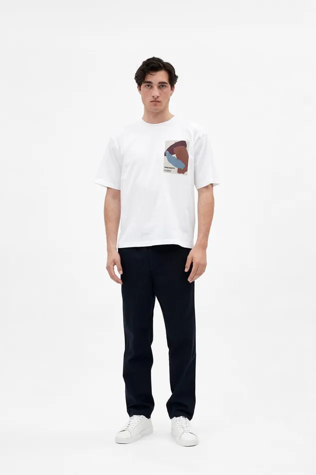 Men Norse Projects TShirts Simon Brush Print TShirt White