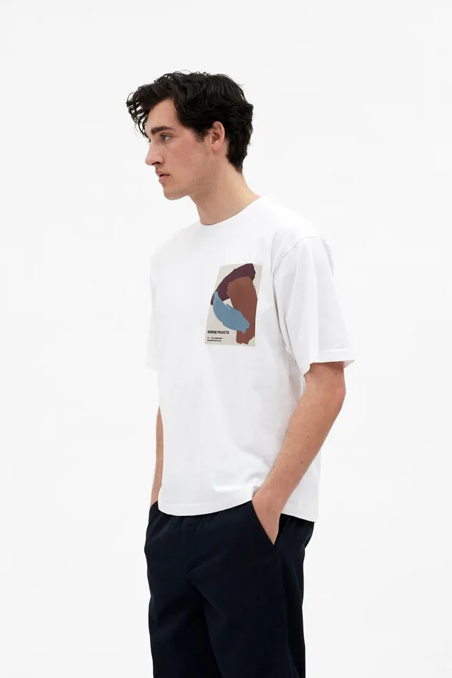 Men Norse Projects TShirts Simon Brush Print TShirt White