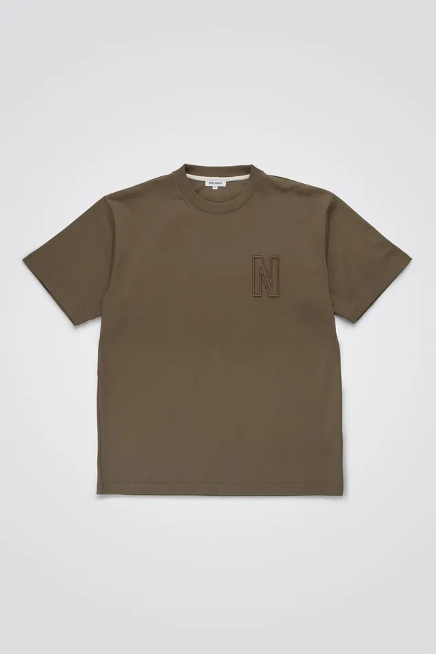 Men Norse Projects TShirts Simon Loose N Logo TShirt Sediment Green