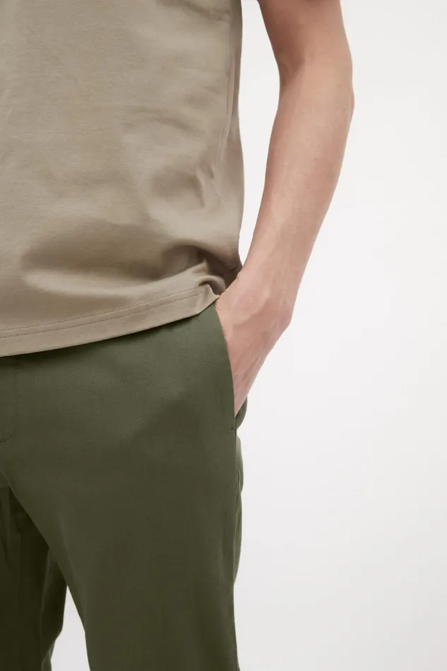 Men Norse Projects Trousers Aros Slim Light Stretch Chino Sediment Green