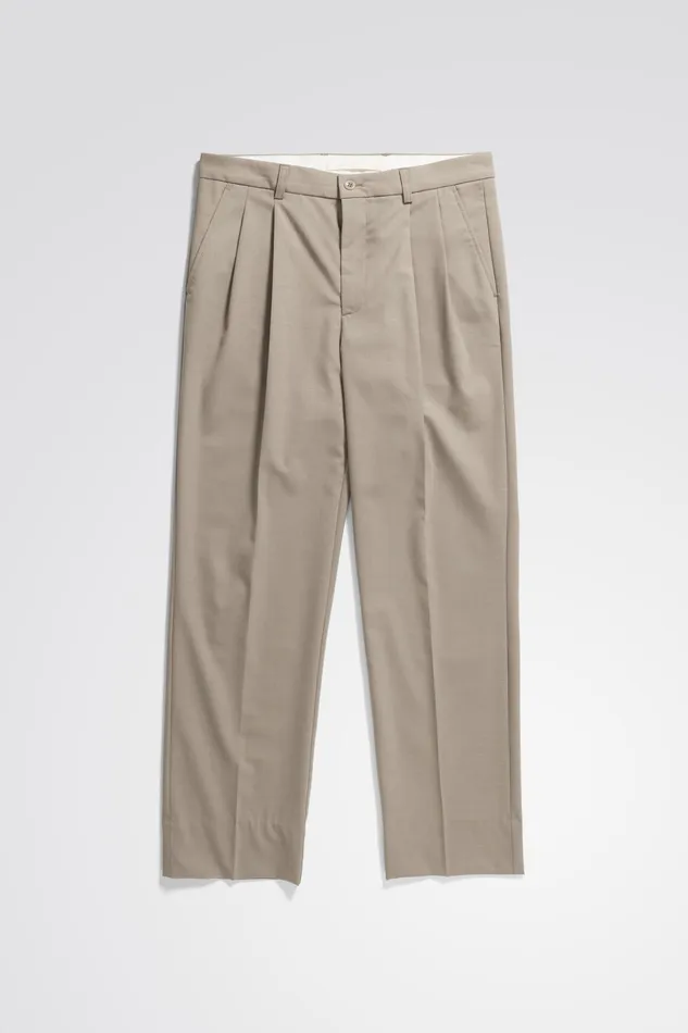 Men Norse Projects Trousers Benn Relaxed Light Wool Pleated Trouser Light Khaki