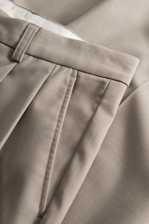 Men Norse Projects Trousers Benn Relaxed Light Wool Pleated Trouser Light Khaki
