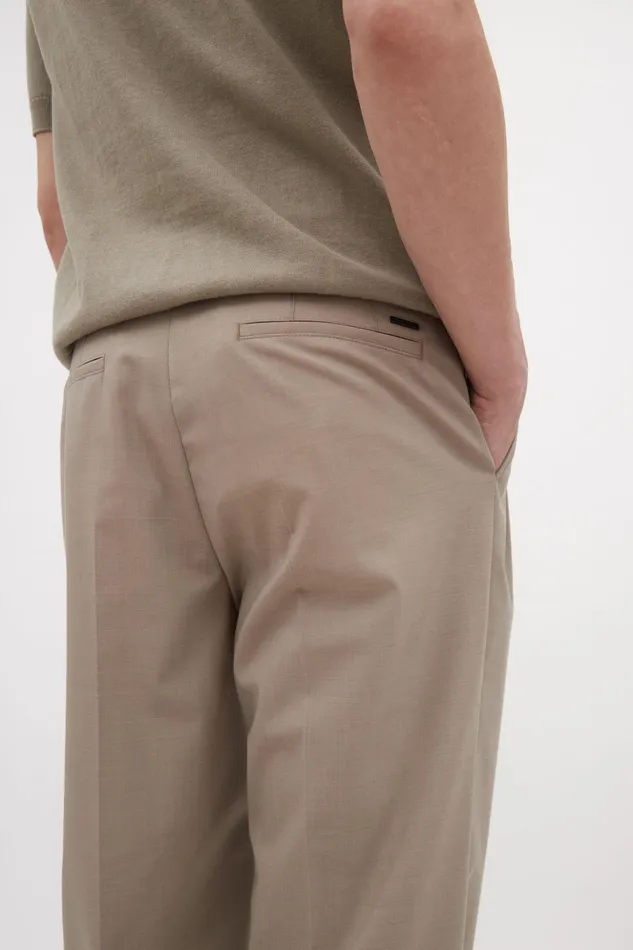 Men Norse Projects Trousers Benn Relaxed Light Wool Pleated Trouser Light Khaki