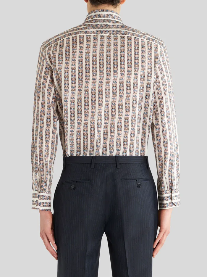 Men Oversize Shirt With Tie Print Designs Etro Shirts