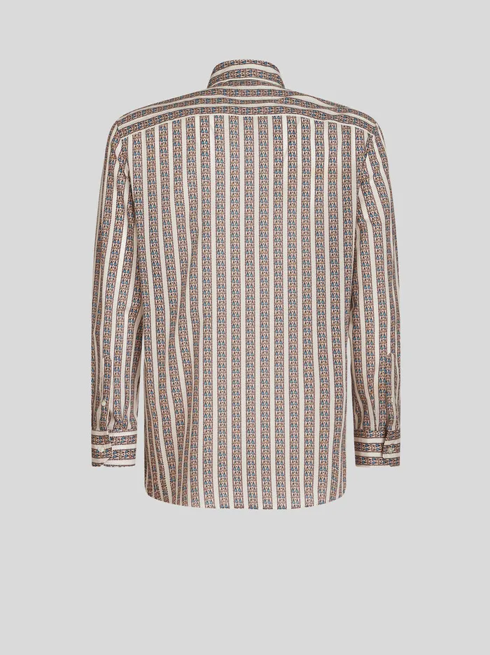Men Oversize Shirt With Tie Print Designs Etro Shirts