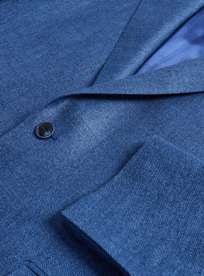 Men Paul Stuart Blazers and Jackets Solid Summer Jacket Blue