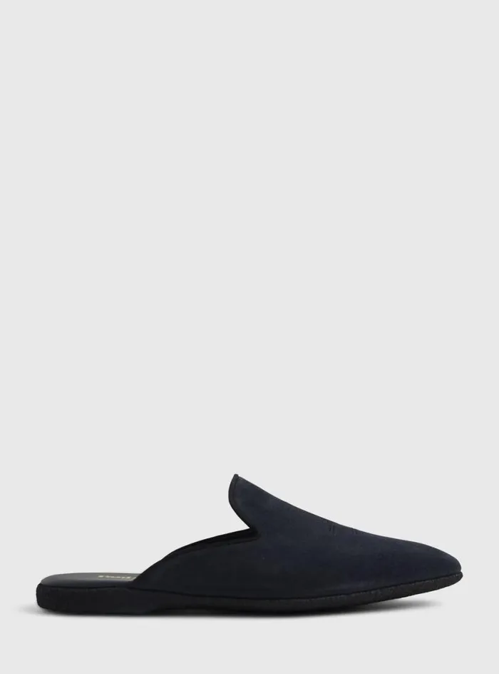 Men Paul Stuart Evening Hamilton Suede SlipOn Black