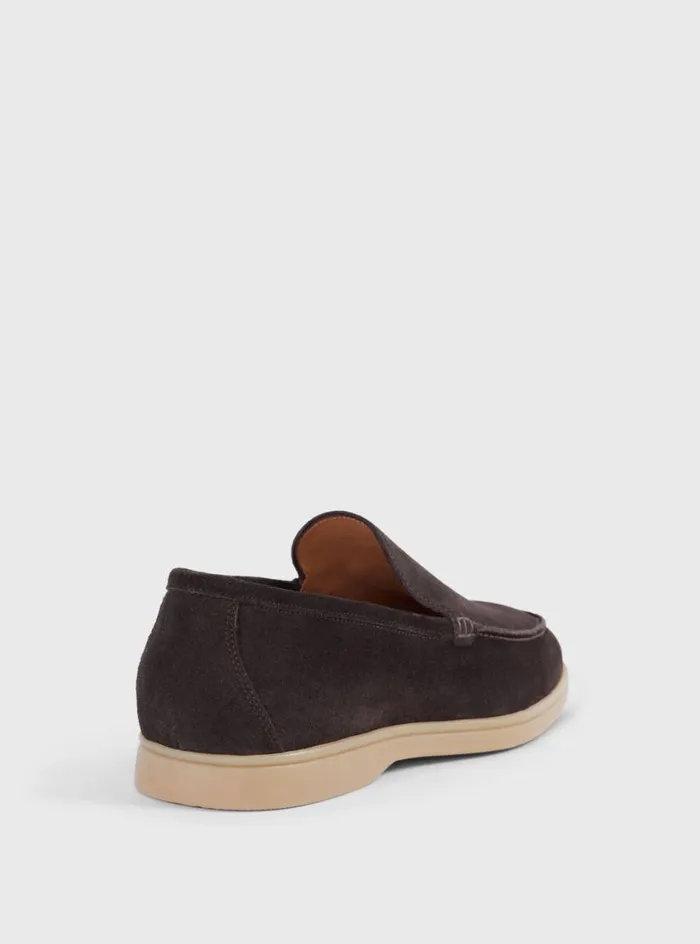 Men Paul Stuart Loafers Harvey Suede Venetian Slip On Dark Brown