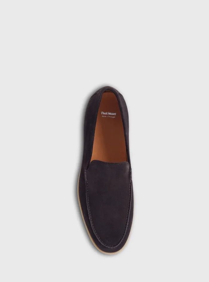 Men Paul Stuart Loafers Harvey Suede Venetian Slip On Dark Brown