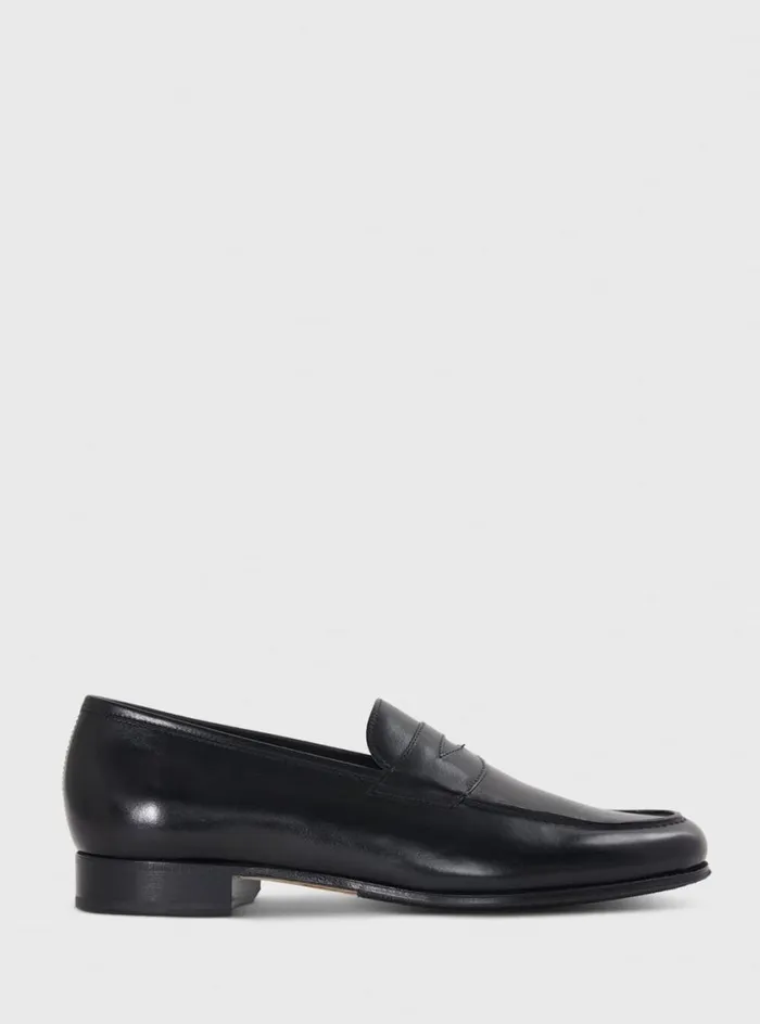 Men Paul Stuart Loafers Ritz Leather Penny Loafer Black