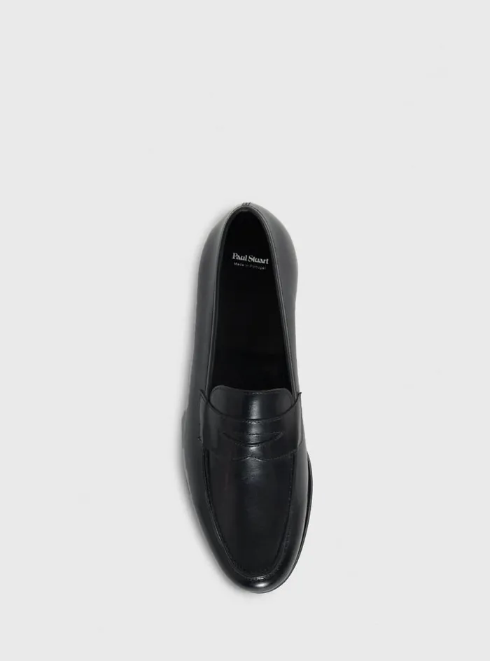 Men Paul Stuart Loafers Ritz Leather Penny Loafer Black