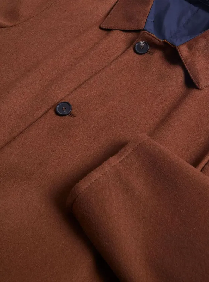 Men Paul Stuart Outerwear Cashmere Reversible Coat Navycamel