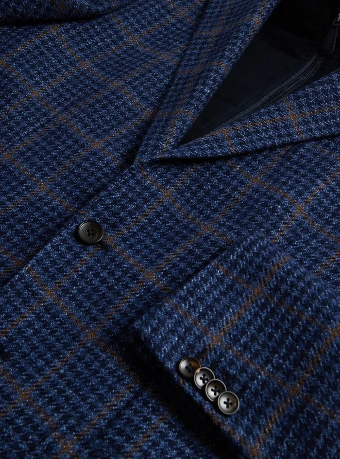 Men Paul Stuart Outerwear Plaid Jacket With Removable Vest Blue