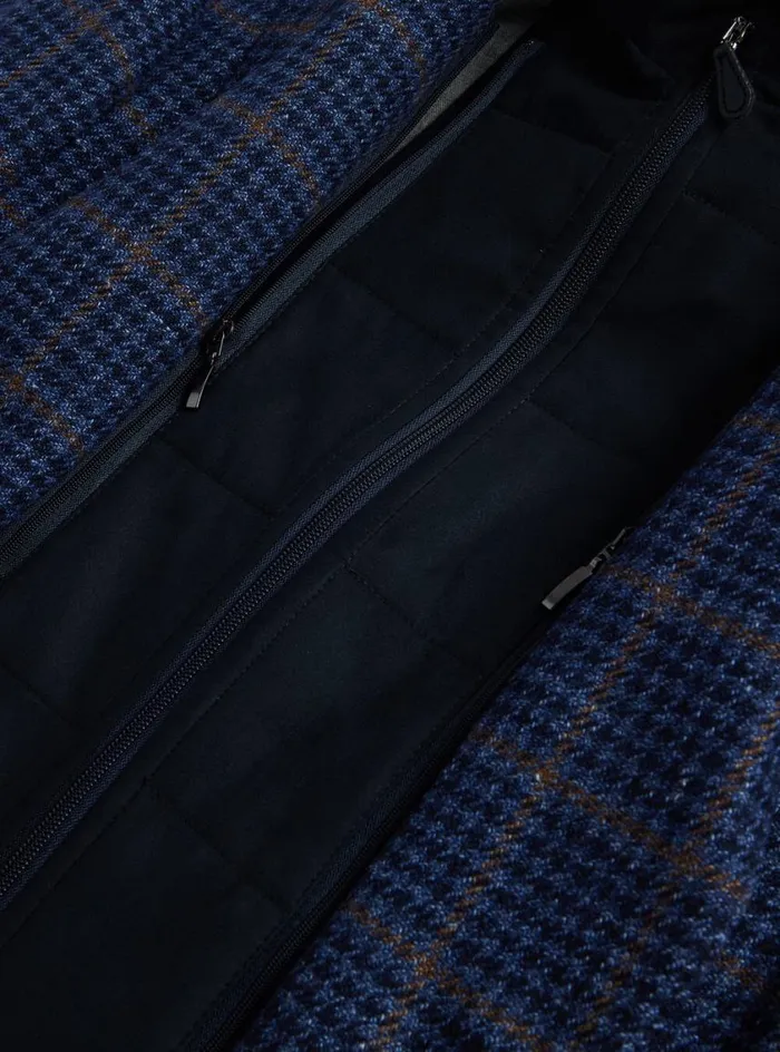 Men Paul Stuart Outerwear Plaid Jacket With Removable Vest Blue