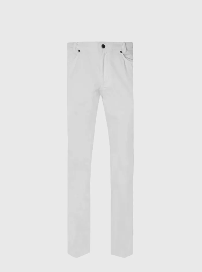 Men Paul Stuart Pants Five Pocket Satin Finish Cotton Pant Cream