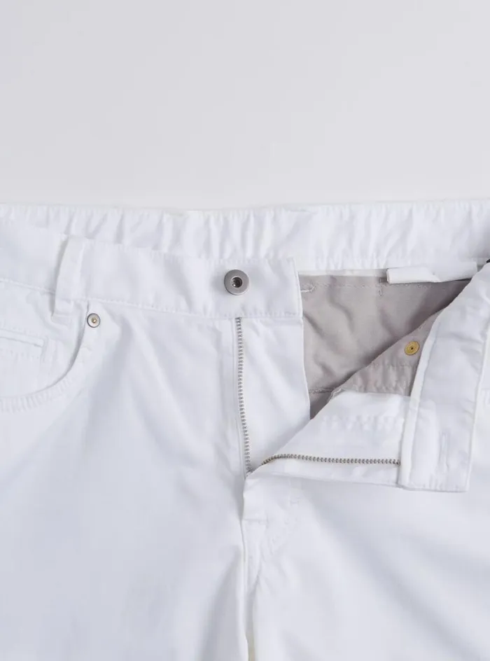 Men Paul Stuart Pants Five Pocket Satin Finish Cotton Pant Cream