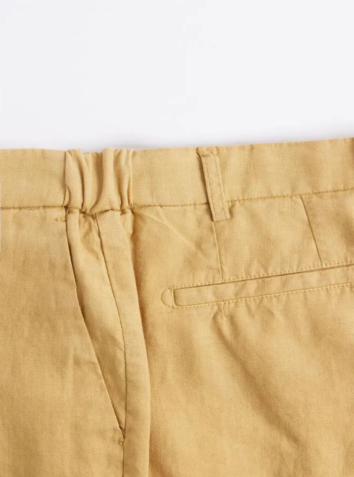 Men Paul Stuart Pants Garment Washed Linen Pant Desert