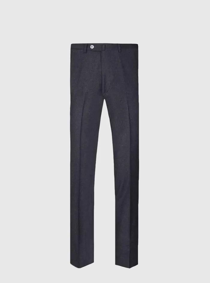 Men Paul Stuart Pants Wool and Cashmere Flannel Trousers Charcoal