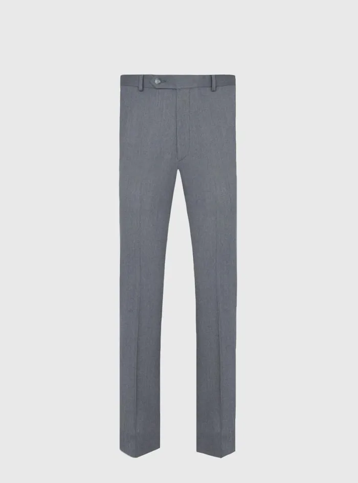 Men Paul Stuart Pants Wool Twill James Dress Trouser Mid Grey