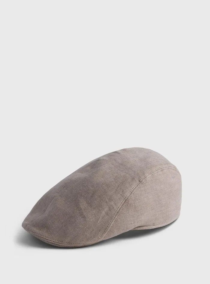 Men Paul Stuart Scarves Hats Gloves Linen Hopsack Ivy Cap Sand