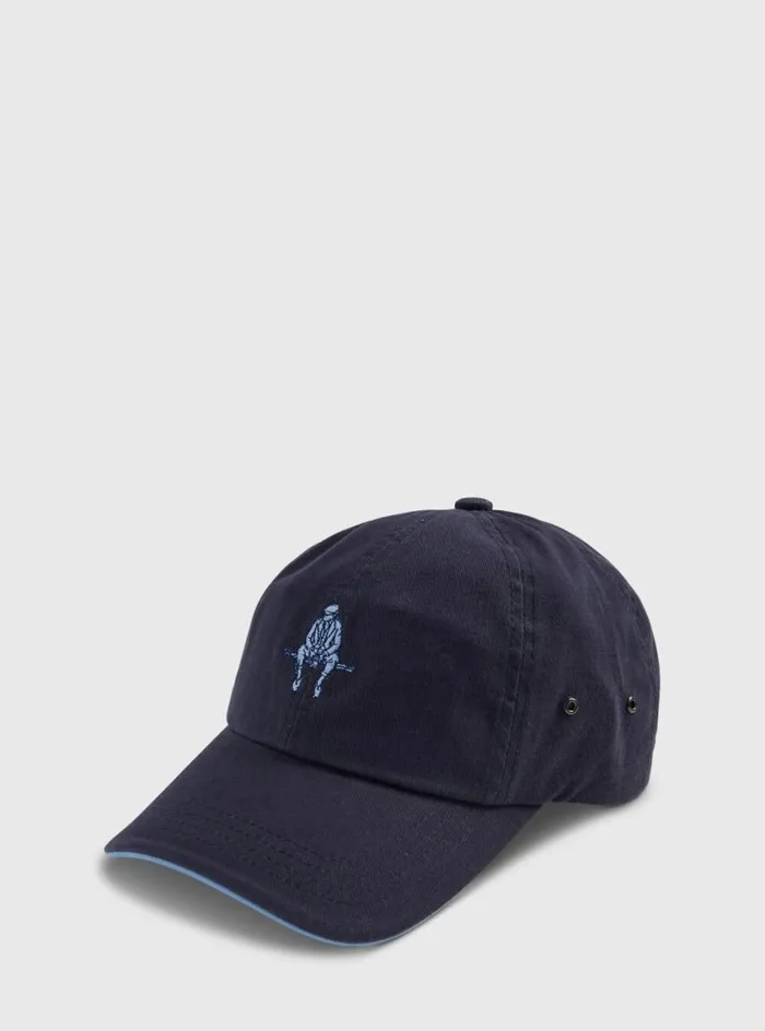 Men Paul Stuart Scarves Hats Gloves Logo Baseball Cap Navy