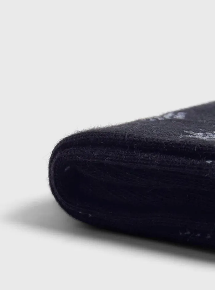Men Paul Stuart Socks Deco Motif Sock Black