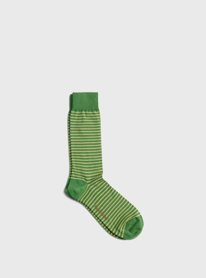 Men Paul Stuart Socks Horizontal Stripe Sock Lime
