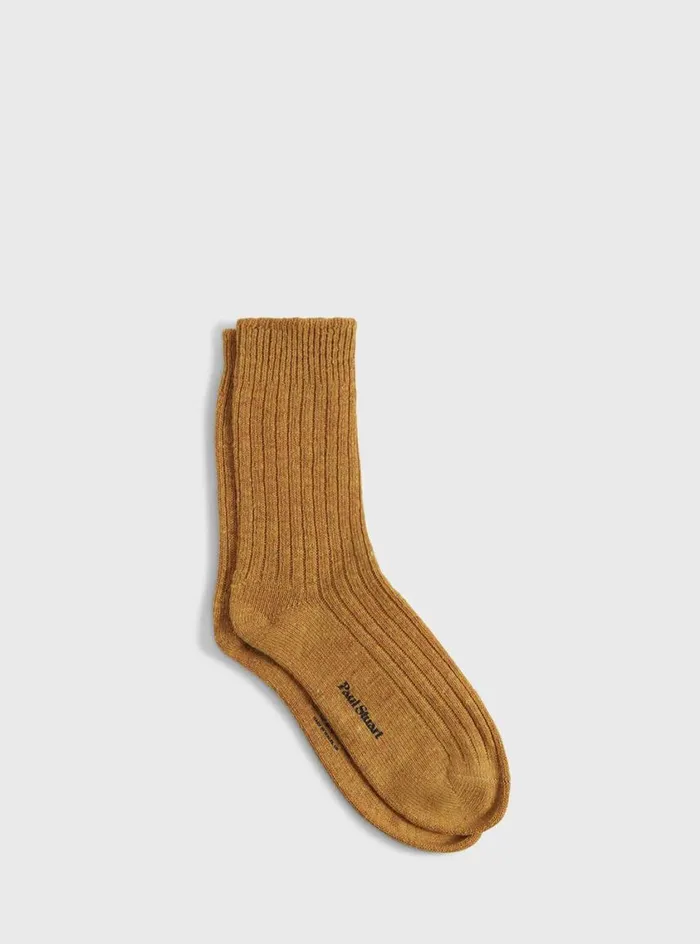 Men Paul Stuart Socks Irish Donegal Boot Sock Gold