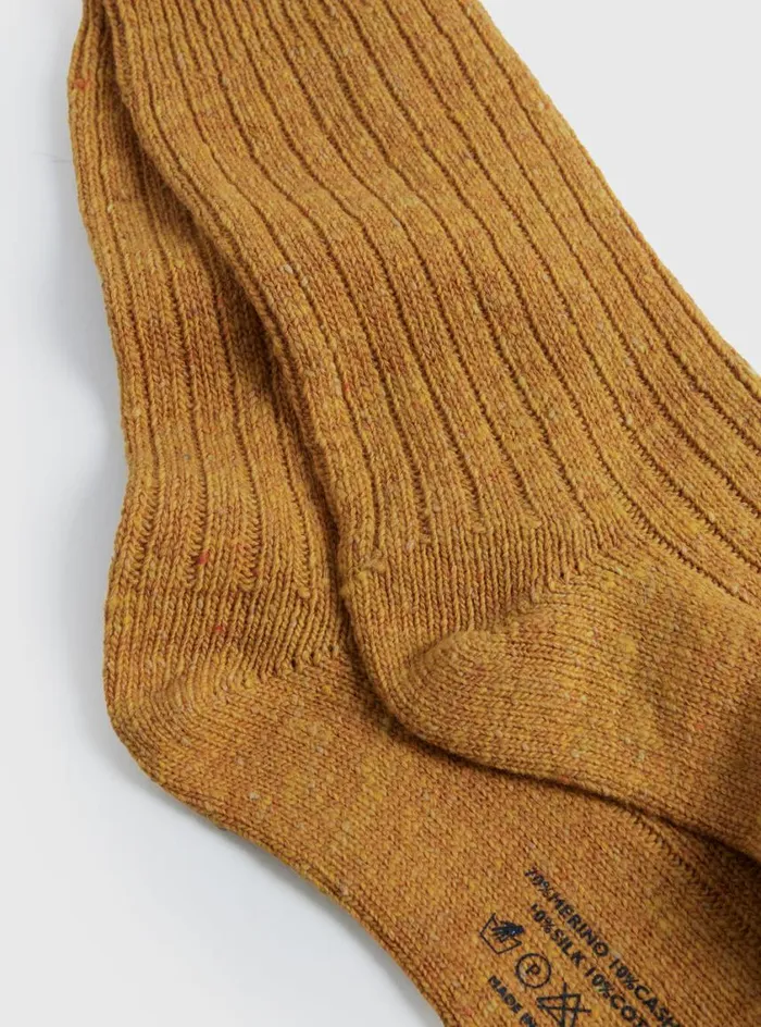 Men Paul Stuart Socks Irish Donegal Boot Sock Gold