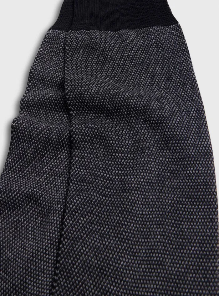 Men Paul Stuart Socks Textured Oxford Dress Sock Black