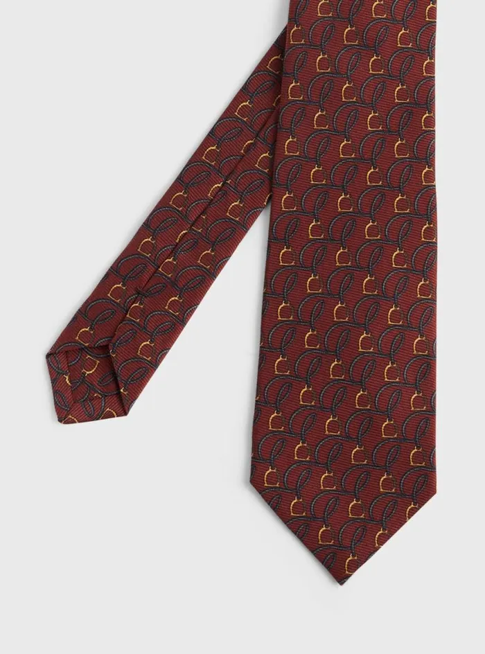 Men Paul Stuart Ties Printed Silk Belts And Bits Tie Rust