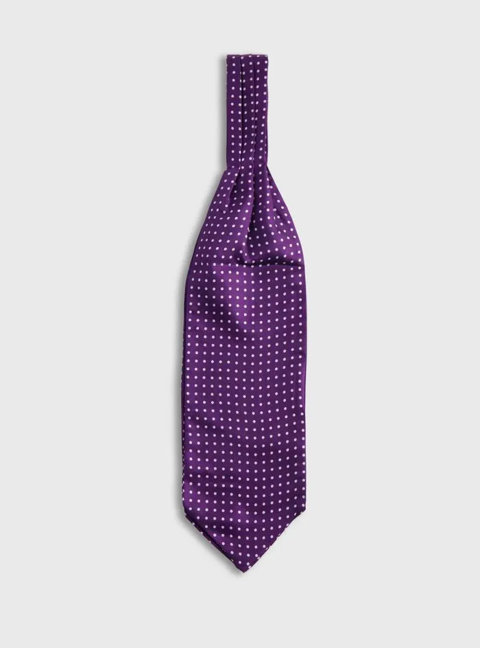 Men Paul Stuart Ties Silk Dot Ascot Purple