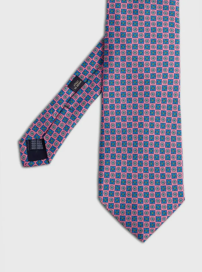 Men Paul Stuart Ties Silk Twill Floral Medallion Tie Pink