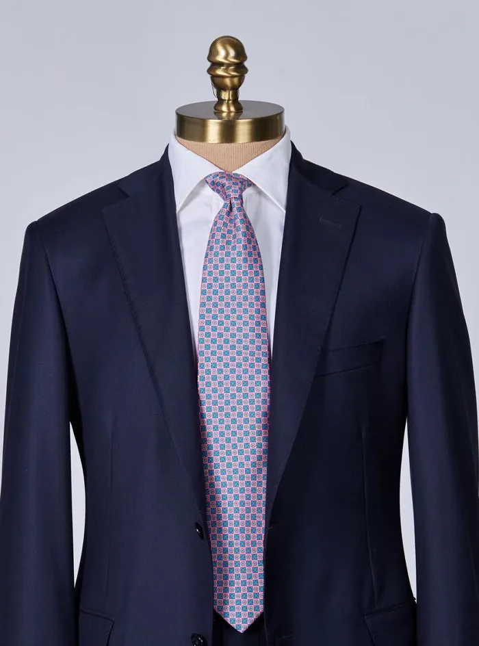 Men Paul Stuart Ties Silk Twill Floral Medallion Tie Pink