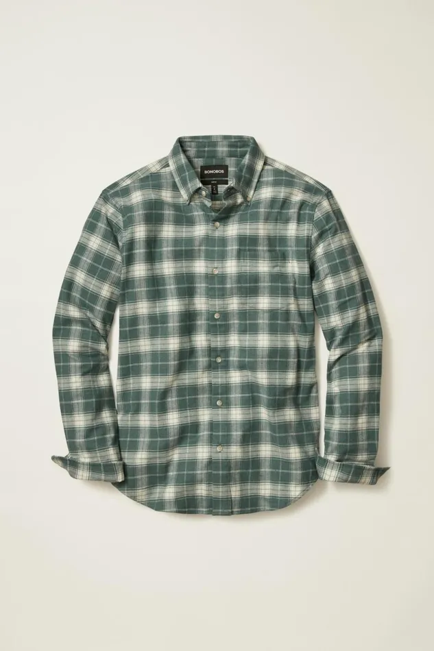 Men Performance Flannel Shirt Edenberry Plaid Bonobos Casual Shirts