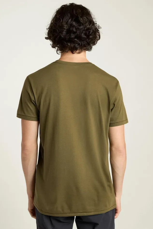 Men Pima Performance Short Sleeve Henley Dark Olive Green Bonobos Henleys