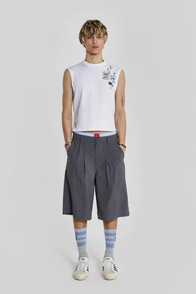 Men Poster Doodle Print Vest Jaded London TShirts and Vests