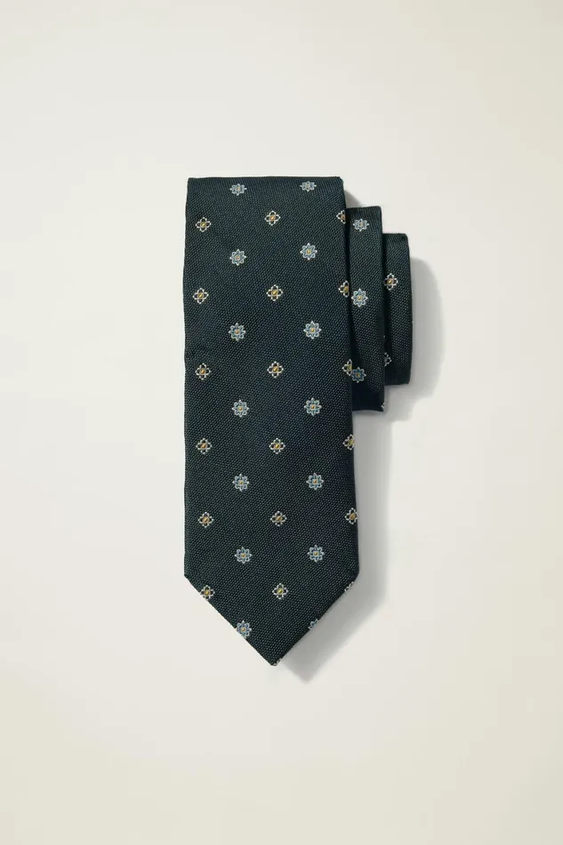 Men Premium Necktie Navy Blue Geo Foulard Bonobos Ties and Pocket Squares