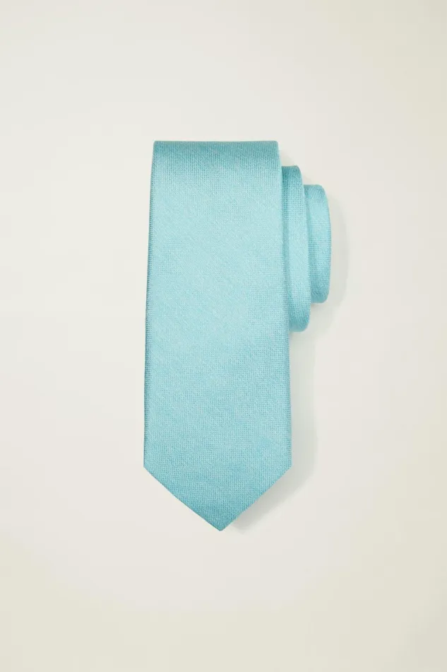 Men Premium Necktie Solid Spring Blue Bonobos Ties and Pocket Squares