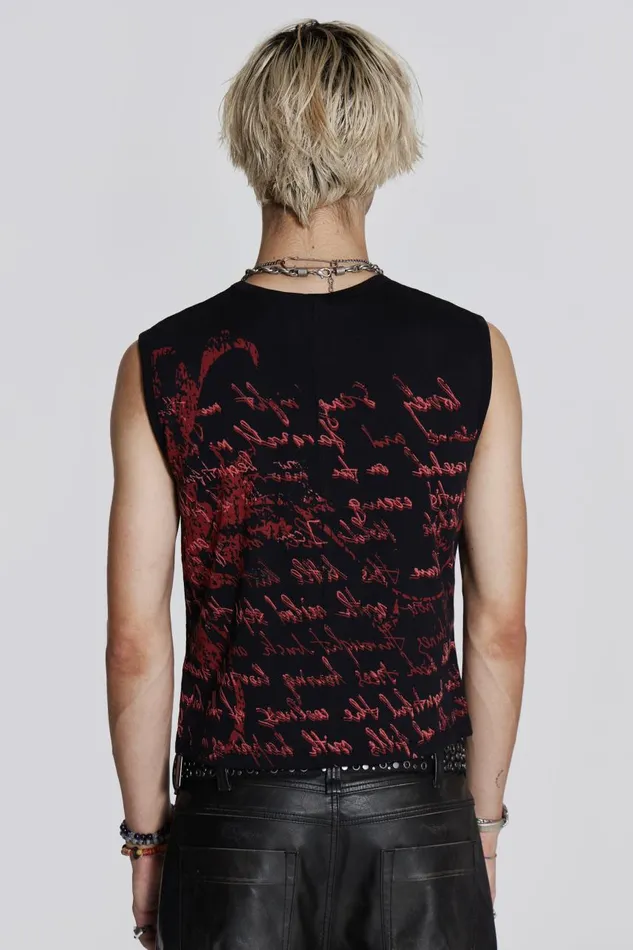 Men Printed Script Tank Jaded London TShirts and Vests