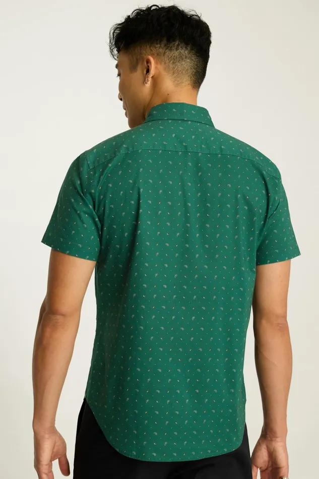 Men Riviera Short Sleeve Shirt Jade Paisley Floral Bonobos Casual Shirts
