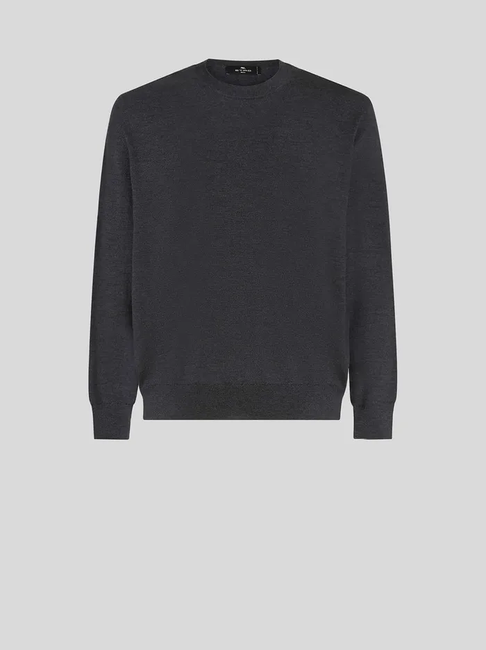 Men Round Neck Wool Jumper Etro Knitwear
