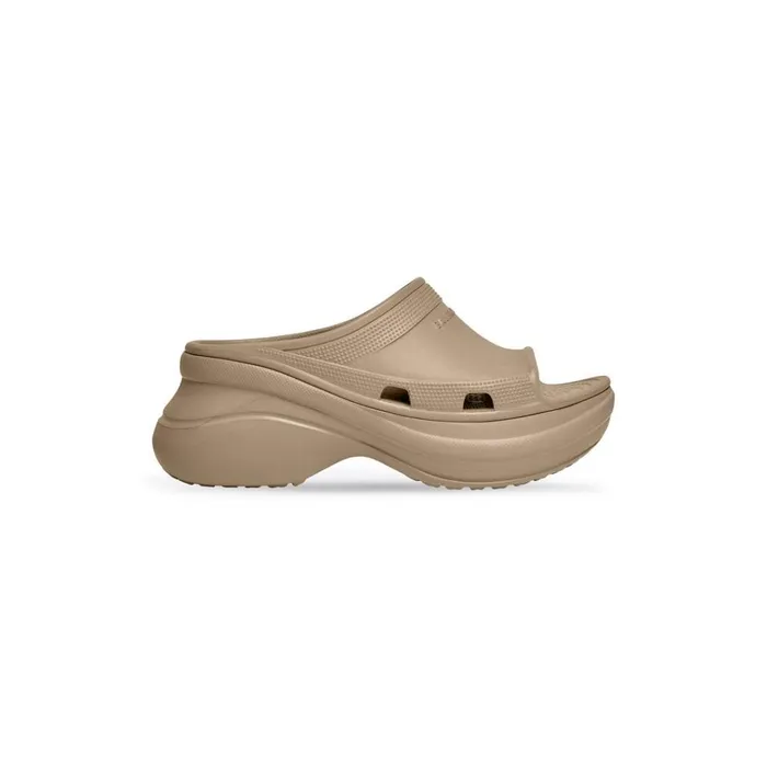 Men Sandals and Mules Balenciaga Pool Crocs Slide Sandal In Beige