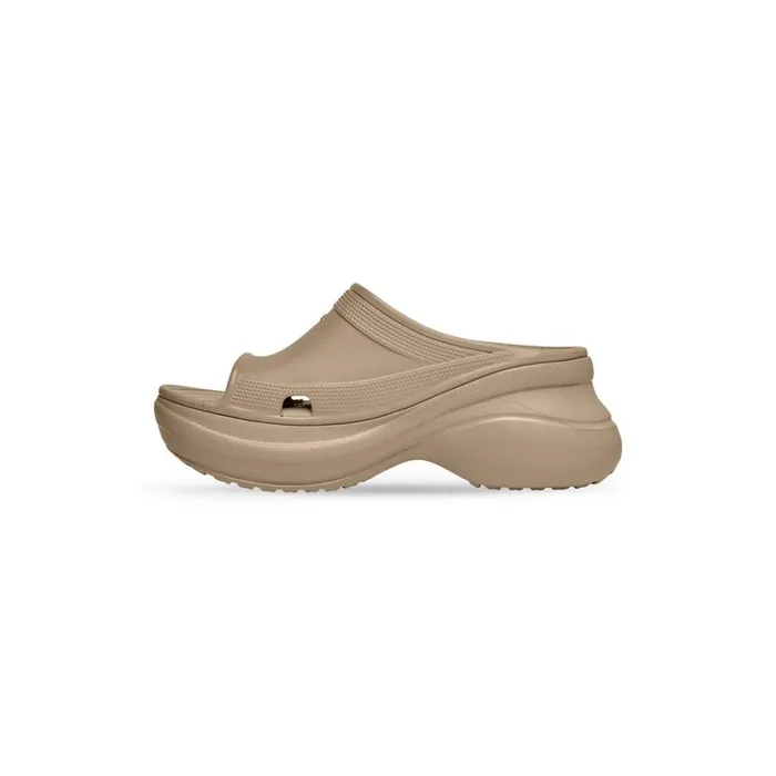 Men Sandals and Mules Balenciaga Pool Crocs Slide Sandal In Beige