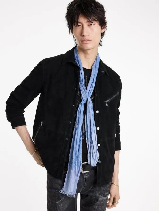 Men Scarves and Ties John Varvatos CARIBBEAN PAISLEY SCARF Blue Mist