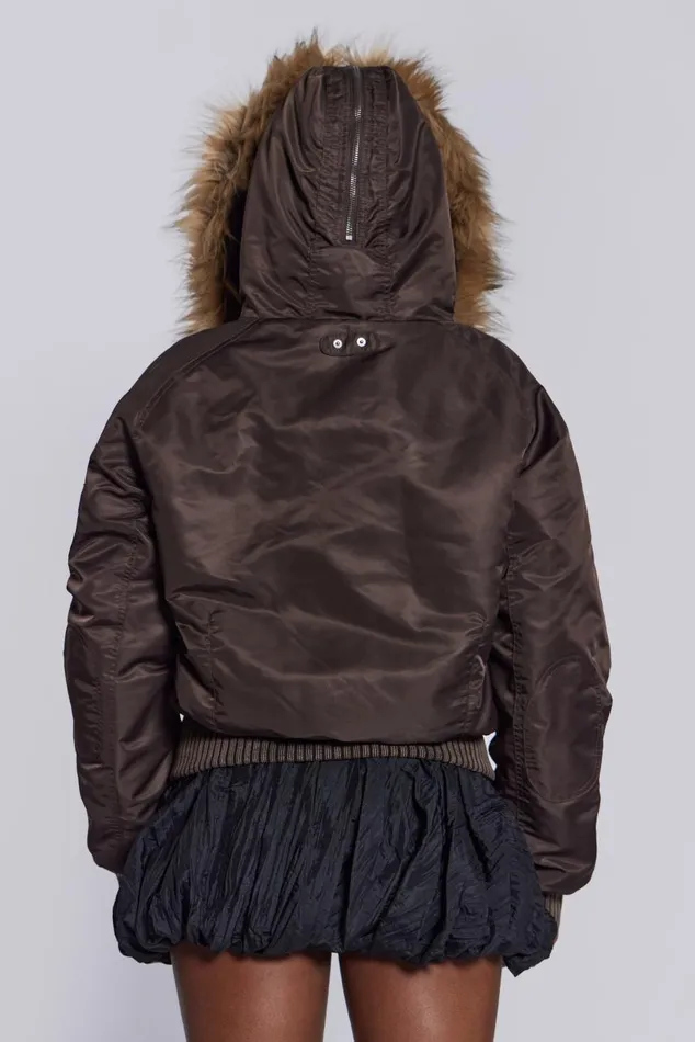 Men Schott Brown MA1 Hooded Bomber Jacket Jaded London Outerwear