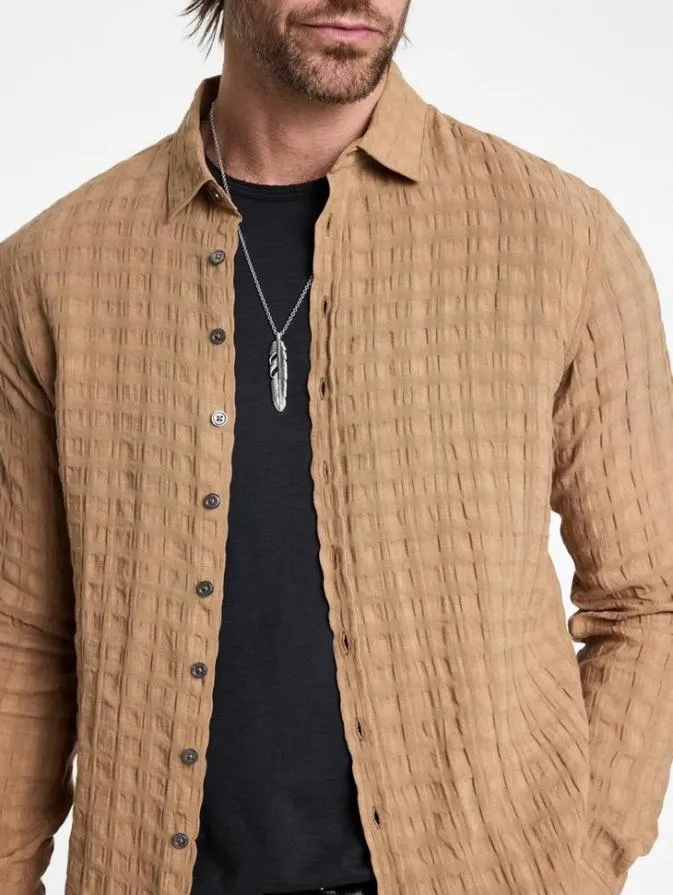 Men Shirts John Varvatos BUCKS SHIRT Lt Caramel